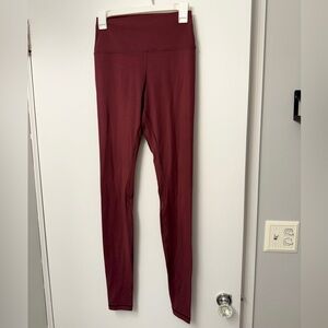 High-Waisted Burgundy Leggings